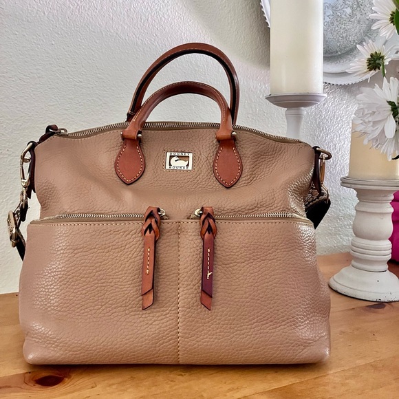 Dooney & Bourke Dillen 2 Pocket Leather Satchel - Picture 3 of 16